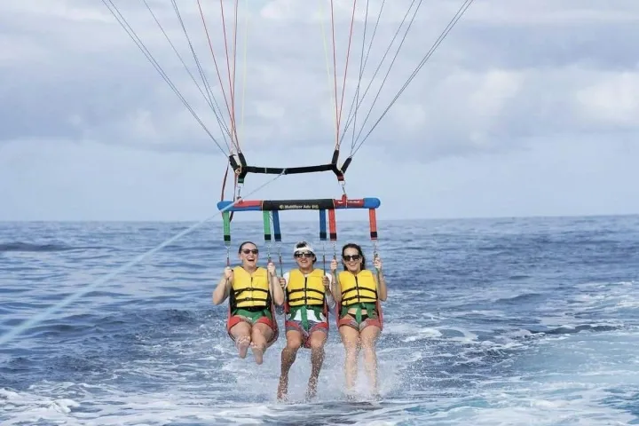 a parachute in the water