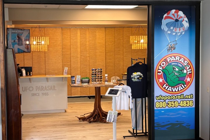 a room that has a sign on a window