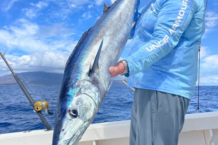 a person holding a fish