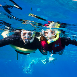 a person swimming in a pool of water