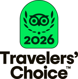 Tripadvisor 2026 Travelers' Choice logo with owl graphic.